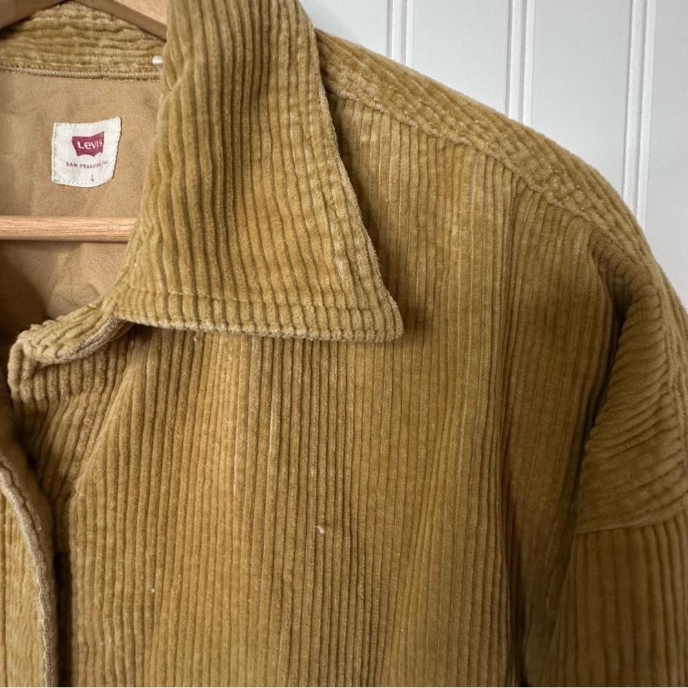 Levi's Corduroy Remi Utility Button Down Oversized Shirt‎ Iced Coffee Size L - Picture 5 of 9